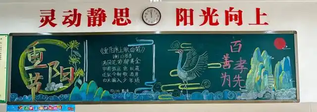 重阳节黑板报得奖作品_重阳节黑板报_黑板报重阳节的配图